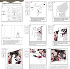 AFZEVEB-Black Watercolor Purple Peony Flower Wallpaper Wall murals for Bedroom 159"x107"(Not Peel and Stick)