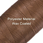 Uxcell 150D 0.8mm Flat Waxed Thread, 284 Yards, Polyester, Light Brown, 1 Roll