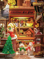 CUTEBEE Christmas Book Nook Kit - DIY Miniature House Dollhouse Kit for Adults, Teens, Booknook Tiny House Bookshelf Decor 3D Wooden Puzzle, Gifts for Family, Friends （Christmas Wish Store）