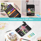 nauets 120 Colors Brush & Fine Dual Tip Watercolor Markers Set for Kids Adults Coloring Books No Bleeding Paint Pens For Drawing Note taking Planner Calligraphy Journaling Card Making Art Supplies