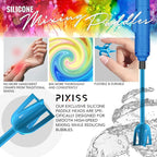 Epoxy Resin Mixer Silicone Paddles - 6 Reusable Pixiss Multipurpose Bidirectional Paint Stirrer for Drill Epoxy & Paint Mixer Drill Attachment - Paint Stirrers Epoxy Stirrer - Paint Mixer for Drill