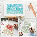 8 Pieces Stencils for Painting Reusable Corals Flowers Leaves Stencils Template Spray Paint Crafts Stencil for DIY Wood Wall Canvas Floor Furniture Crafts