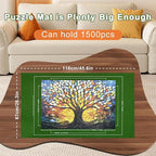 Napzy Puzzle Mat Rollup Puzzle Mats for Jigsaw Puzzles Storage Puzzles Matt Roll Up Board Saver with 8 Sorting Trays 1 Drawstring Bag Jigsaws Table for Up to 1500PCS