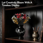 Rose Flower Bouquet Building Set for Adults, Halloween for Women Teen Girlfriend, Artificial Floral Botanicals Collection Gothic Decor for Home or Office (414 PCS)