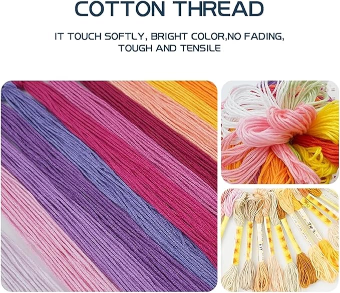 Joyhoor Stamped Cross Stitch Kits for Beginners, Needlepoint Kits for Adults, 11CT Counted Embroidery Kits-Cats Admiring The Moon 18x18 inchs