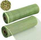 TONIFUL 2 Rolls 10 Inch Sage Green Decorative Mesh Ribbbon Rolls, Fabric Mesh for Mesh Wreath Supplies, Front Door Wreath Crafts Tree Decor Christmas NewYears Halloween Decoration (10 yds/roll)