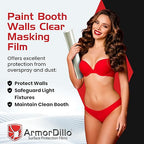 ArmorDillo Clear Full 3mil Self- Adhesive Paint Booth Protective Film Wall Masking Film Self-Adhesive, Easy-Start, 36" x 200 ft. Washable, Asteroid-Proof...Probably