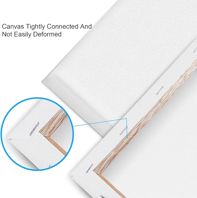 20 Pack Canvases for Painting with 8x10, Painting Canvas for Oil & Acrylic Paint.