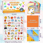 MOBYKE 238 Sheets Origami Paper, Oragami kit for Kids ages with 54 Patterns Projects, Double Sided Colored Blank Orgami Bulk Folding Book, Square Craft Patterned Papers Gift Set for Beginners Boy Girl