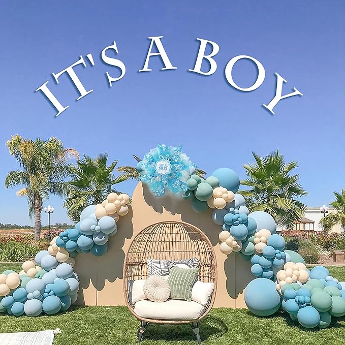 MEEDEE Baby Boy 2.5 Inch Burlap Wired Ribbon for Baby Shower, Diaper Cake, Welcome Home Favors, Gift Box, Table Decor - Blue (10 Yards)