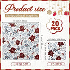 Crtiin 20 Pack Assorted Christmas decoupage napkins Santa Snowman Tree Napkins Decorative Beautiful for Birthday Xmas Winter Party Supplies, 20 Styles Each 6.5 Inches
