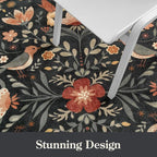 Morebes Washable Black Floral Rug 5x7, Flower Birds Area Rugs for Living Room Non Slip, Soft Low-Pile Indoor Floor Insect Print Throw Carpet for Bedroom Dining Playroom Home Office, Black/Multi