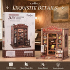CUTEBEE Book Nook Kit - DIY Miniature House Dollhouse Kit for Adults and Teens, Booknook Tiny House Bookshelf Decor 3D Wooden Puzzle, Gifts for Family Friends (Drama Bookshop)