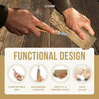 JJ CARE Wood Carving Kit [8 SK7 Carving Knives with Beechwood Handle, 10 Basswood Carving Blocks, and 1 Grinding Stone] - Beginner Wood Carving Kit, Wood Carving Tools Set, Wood Carving Set for Kids