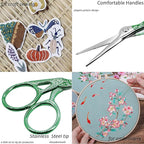 BIHRTC Scissors 3.6Inch Embroidery Knitting Scissor Small Crafting Shears with Leather Case Little Scissors Stainless Steel Scissor for Sewing Needlework Threading Craft Artwork DIY Tools