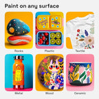 ARTISTRO 120 Dual Tip Brush + Fine Acrylic Paint Markers - Easy for All Ages & Levels Paint Pens for Fabric, Rock, Glass, DIY - Halloween Pumpkin Painting Kit, Art Supplies, Christmas Gift
