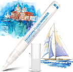 2 Pcs Masking Fluid Pen for Watercolor Painting, Capacity with Applicator Tip, Masking Fluid Marker for Various Art Projects Watercolor Ink(White,3mm)
