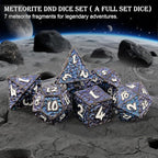 Haxtec Metal DND Dice Set Polyhedral D&D Dice Compatible with Dungeons and Dragons Gift TTRPG Black Blue Glitter Metal Dice