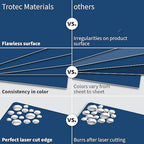 Trotec TroLase | 12"x24"x1/16", 4 Pcs | Sapphire/White | 2 Ply | Modified Acrylic | Laser Engraving Double Color Plastic Sheet | Engraving Blanks for Laser, Saw, Guillotine | Made in USA