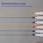 12 pcs Water-Erasable Fabric Pen Set - 6 Colors for Sewing, Embroidery & DIY Tracing