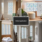 3D Stained Glass Window Film, Decorative Window Privacy Film for Bathroom,Front Door,Home, Sun Blocking Heat Control,Static Cling, Blue Tears 23.6inch x 35.4inch