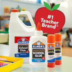 Elmer's Liquid School Glue, Slime & Craft, Safe and Non-Toxic, Washable, White, 4 Ounces Each, Great for Making Slime, 12 Count - Ideal for Classroom, Home, Office, Teacher Supplies