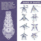 The Quilted Bear Heart Quilting Templates – 8 Clear Non-Slip Acrylic Quilt Templates for Precise Fabric Cutting & Stress-Free Machine Quilting - Ideal for Quilt & Sewing Supplies (¾–3")