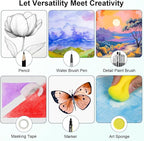 Watercolor Paint Set 50 Colors Including Metallic, Watercolor Kit with Case, Watercolor Paper, Paint Brushes, Palette and Accessories, Water Color Art Supplies Gift for Adults Kids Artists