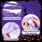 Boao Halloween Cheese cloth 29.92 x 590.55 Inch Purple Cheesecloth Roll for Crafts Large Cotton Muslin Gauze Fabric for Halloween Outdoor & Indoor Spooky Decoration