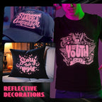 GIRAFVYINL Hot Pink Reflective Iron on Vinyl, Reflective HTV Pink Neon Heat Transfer Vinyl for DIY T-Shirts, Fabric