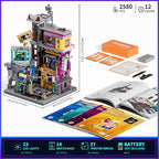 Cyberpunk Game Stack Lighting-Building-Bricks Set - Cyberpunk Neon City Future Gaming Room Street View Collection LED Light Model Set 2580 Pcs for Adults and Sci-fi Lovers