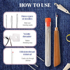 37PCS Sewing Tool Set, 2026 New Big Eye Steel Sewing Needles Kit, Stainless Steel Needles for Hand Sewing Kit, Portable DIY Hand Made Craft Set for Handcraft Lovers (37 Pcs)
