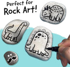 4 Dual Tip Black Paint Pens - Fine Point & Medium - Black Paint Marker for Fabric, Wood, Rock Painting, Canvas, Plastic, Glass, Tire and Shoes - Acrylic Pens for Kids & Adults