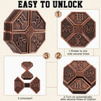 Wettarn 9 Pcs Metal Brain Teaser Puzzles Teaser 3D Steel Puzzle for Adults Unlock Interlocking Games IQ Education Smart Logic Test Toys for Adults Mind Challenge(Diverting Style)