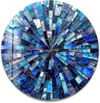 My Photostation.com 15.8''(40cm) Diameter Radiant Mosaic Burst Round Glass Wall Art Tempered Glass Printing Wall Decor Large Wall Art Wall Hangings