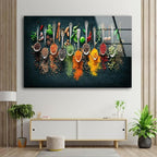 My Photostation.com Round 24'' Spoon Spices Glass Wall ArtTempered Glass Printing Wall Decor Large Wall Art Wall Hangings
