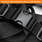 Heavy-Duty Buckles and Strap Set 1-1/2": 6 Yards of Thick Nylon Webbing, 6-Pack Adjustable Quick Side Release Plastic Buckles, 12 Tri-Glide Slide Clips, Black (1-1/2" Combo Set)
