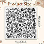 CHGCRAFT Vine Flowers Pattern Polymer Clay Texture Sheet Curly Plants and Leaves Silicone Texture Mat for Polymer Clay Making Earrings Jewelry DIY Crafts 5.5 × 5.5 Inch
