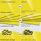 Trotec TroLase | 12"x12"x1/16", 8 Pcs | Yellow/Black | 2 Ply | Modified Acrylic | Laser Engraving Double Color Plastic Sheet | Engraving Blanks for Laser, Saw, Guillotine | Made in USA
