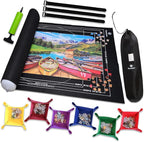 Black 2000 Pieces Jigsaw Puzzle Mat Roll Up | Unique Design, Portable Puzzle Board for Adults & Kids, Stow and Go Puzzle Saver | Puzzle Keeper Storage Saver 2000 1500 1000 500 Piece Puzzles