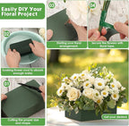 MAPVOLUT 10 Pcs Green Floral Foam Blocks (5.5” x 3.1” x 1.7”) with 2 Rolls Waterproof Floral Tape - 12mm x 65.62ft, for Fresh or Artificial Flower Arrangements, DIY Wedding, Home Decor, and Crafts