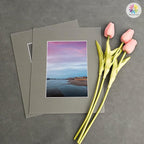Mat Board Center, Pack of 10, 8x10 for 5x7 Gray Color Mats - Bevel Cut, Acid Free, 4-ply Thickness, White Core - for Pictures, Photos, Framing