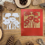 Lapoo Flowers Metal Cutting Die for Scrapbooking - Durable, Cut Stencils for DIY Scrapbook Photo Album Decorative Paper Card, Card Making Supplies, Embossing (Poppy Square 4.2 x 3.6 in)