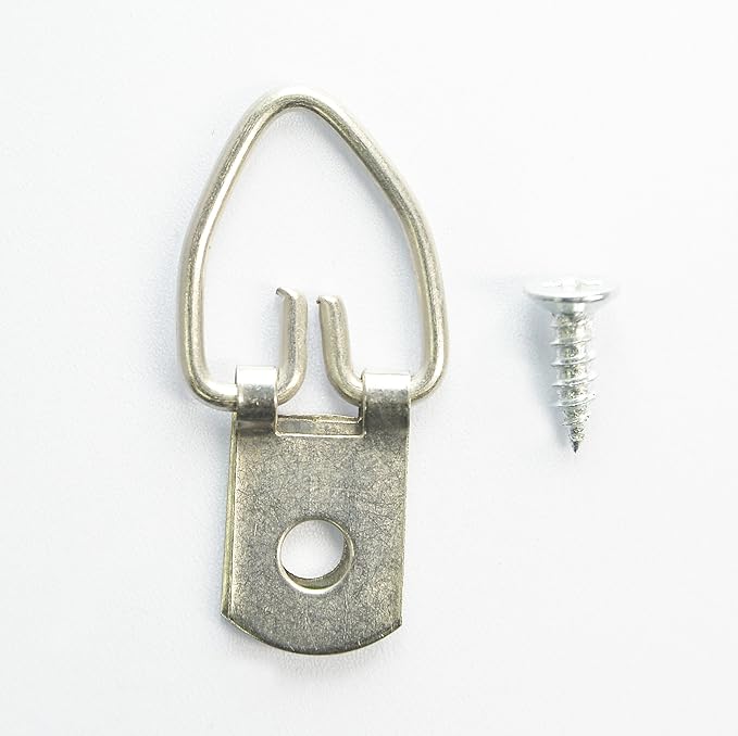 D Ring Picture Hangers with Screws - 500 Pack - Bulk D Rings - Pro Quality Hangers - Picture Hanging Solutions