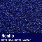 Renfio Ultra Fine Glitter Powder Metallic Resin Glitter 2.11 Oz (60g) PET Flakes Crafts Sequins 1/128" 0.008" 0.2mm Epoxy Chips Flakes for Tumblers Slime Roses Decoration - Classic Blue