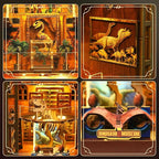 Book Nook Kit – DIY Wooden Miniature House Kits, Stunning Bookshelf Insert Decor, Ideal Gift for Holidays, Birthdays（Dinosaur Museum）