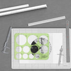 Pacific Arc Circles Template Guide, 40 Perfect Circles from 1/32 to 1 5/8 inch with Inch and Metric Graduations
