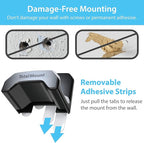 TotalMount Gaming Headset Hanger – Includes Removable Adhesive Strips for Easy, Damage-Free Wall, Desk, or PC Mounting (Black Headphone Hook with Premium Silicone Cradle – One Pack)