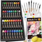 Nicpro 78PCS Watercolor Paint Set for Adults,Beginner & Artists, 36 Tubes Water Color Paint Set with 25 Watercolor Paper, 8 Squirrel Paint Brushes, Palettes, Color Wheel, Art Painting Supplies