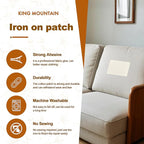 Iron on Patches, 8 Pieces Iron on Linen Patches,Fabric Patches for Couch, Tent, Clothing, Seat, Linen Repair Decorating Kit 3.7" by 4.9" (9.5 cm x 12.5 cm, Rice Coffee)